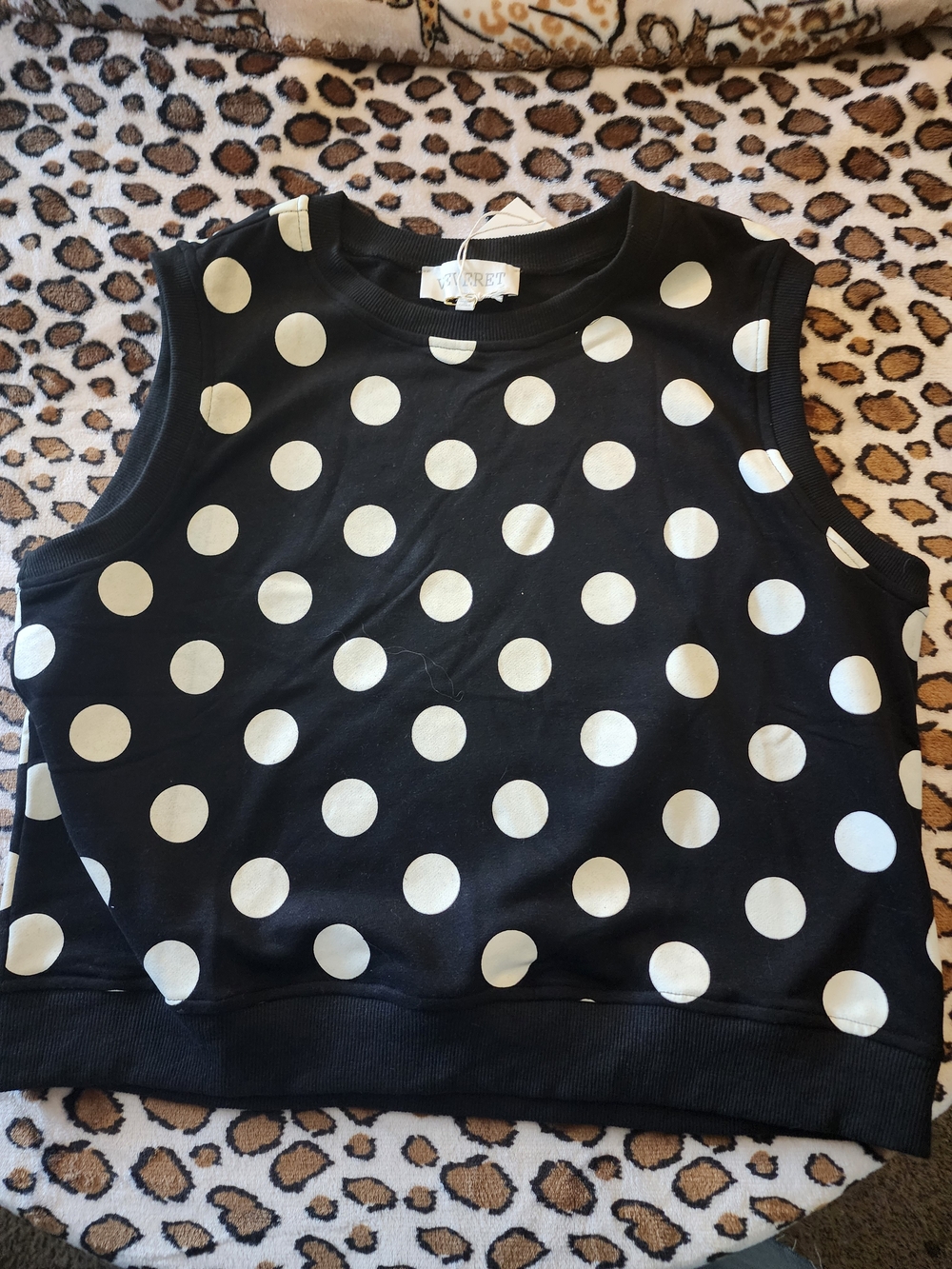 Polka Dot Sleeveless Tank Top - Black & White Short Set.